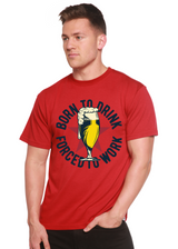Born to Drink Men's Bamboo Viscose/Organic Cotton Short Sleeve Graphic T-Shirt