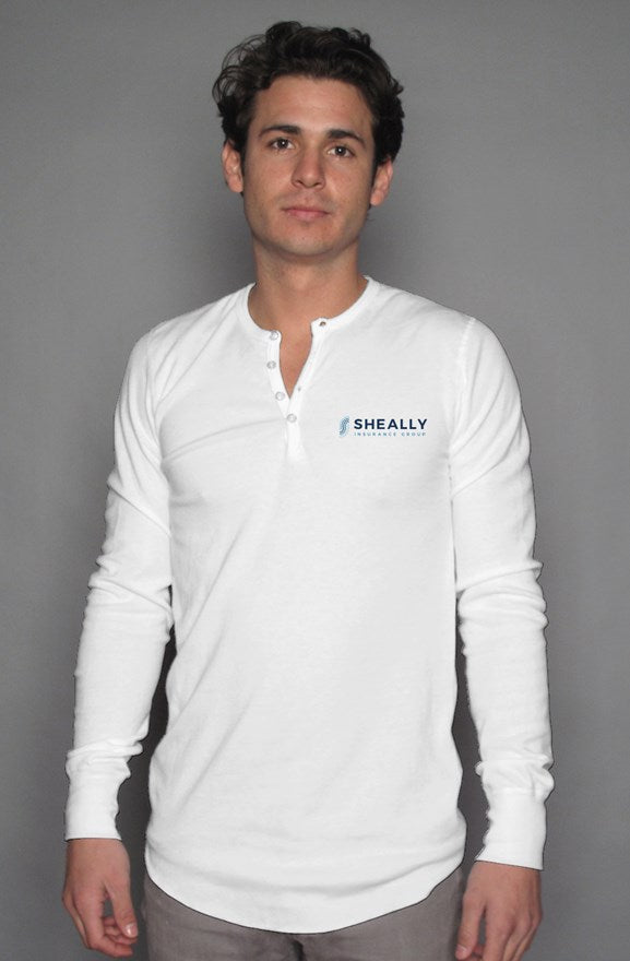 Embroidered Long Sleeve Henley