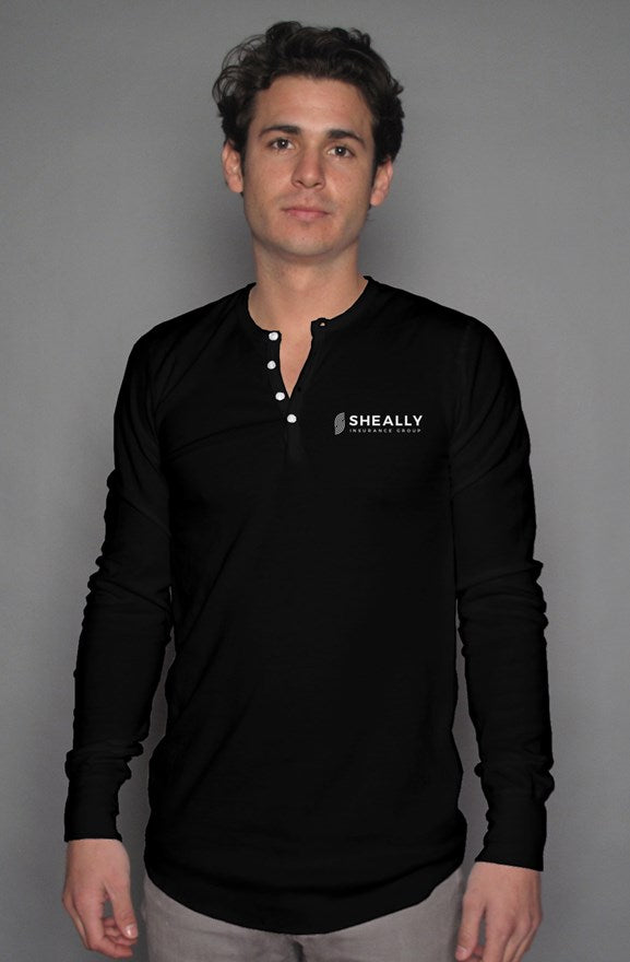 Embroidered Long Sleeve Henley