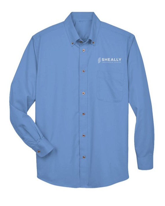 Embroidered Long-Sleeve Twill Shirt