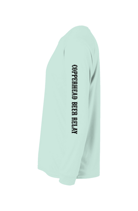 Copperhead Beer Relay Drink Beer Run Fast Islander L/S Performance Tee w/ UPF 50+