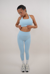 I Am Glowing Sky Blue Quick Dry Butter Legging