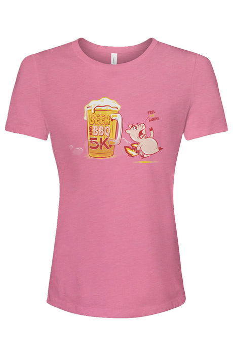 Beer and BBQ 5K Ladies' Relaxed Fit Triblend Tee