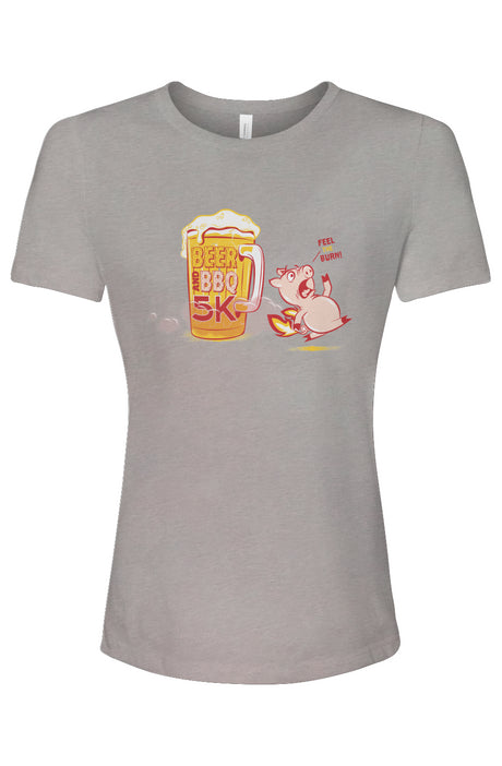 Beer and BBQ 5K Ladies' Relaxed Fit Triblend Tee