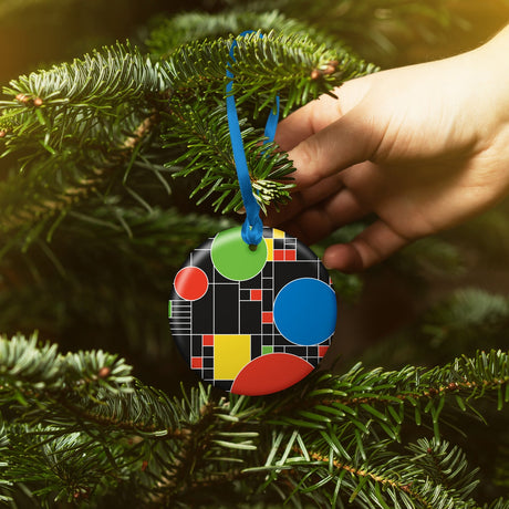 Frank Lloyd Wright Coonley Playhouse Porcelain Keepsake Ornament – Flat Ceramic, Gift-Ready