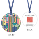 Frank Lloyd Wright Saguaro Forms Porcelain Keepsake Ornament – Flat Ceramic, Gift-Ready