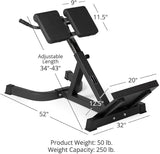 Titan Fitness Roman Chair Back Extension Machine, Adjustable Hyperextension Bench, Soft Durable Padding, Non-Slip Footplate, Adjustable Height, Home Gym Exercise Equipment