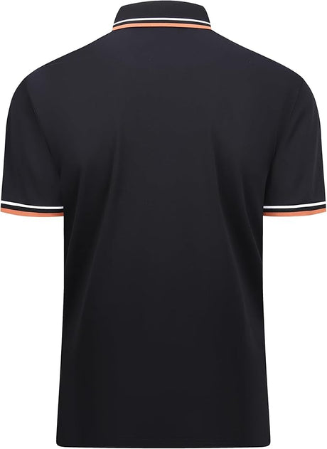 Esabel.C Jacquard Golf Shirts for Men Moisture Wicking Short Sleeve Performance Dry Fit Active Mens Polo Shirts