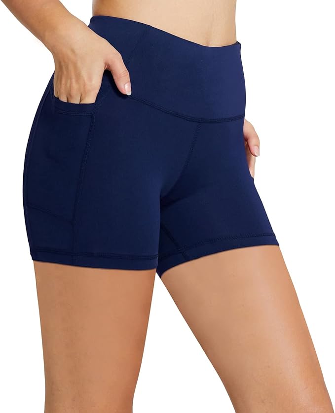 baleaf Women's 8"/ 5"/ 3" Biker Shorts High Waist Yoga Workout Gym Running Volleyball Spandex Shorts with Pockets
