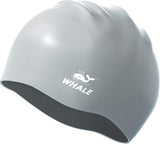 WHALE Extra Large Swim Cap for Women Men, Durable Silicone Swimming Hat with Ear Protection, Unisex Adults Bath Swimming Caps for Long Thick Curly Hair & Dreadlocks Braids Weaves Afro Hair