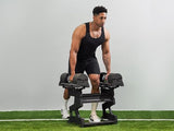 SNODE AD80 Drop Proof 80 lbs Adjustable Dumbbell Set -Adjustable Weights with Cast Iron Plates and Cradle, Knurled Handle, Fast Adjust, Compact Home Gym Equipment for Bench & Press