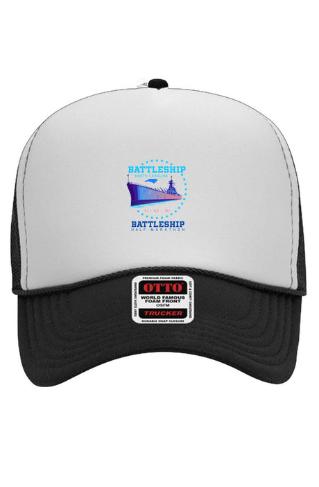 Battleship Half Marathon White Foam Trucker Hat