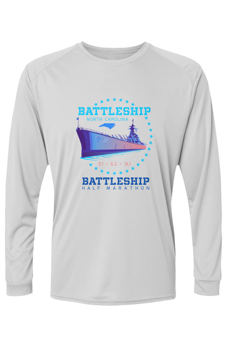 Battleship Half Marathon Islander L/S Performance Tee w/ UPF 50+