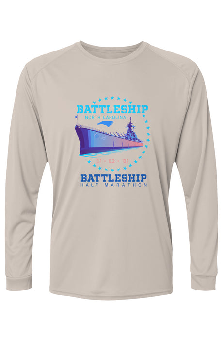 Battleship Half Marathon Islander L/S Performance Tee w/ UPF 50+