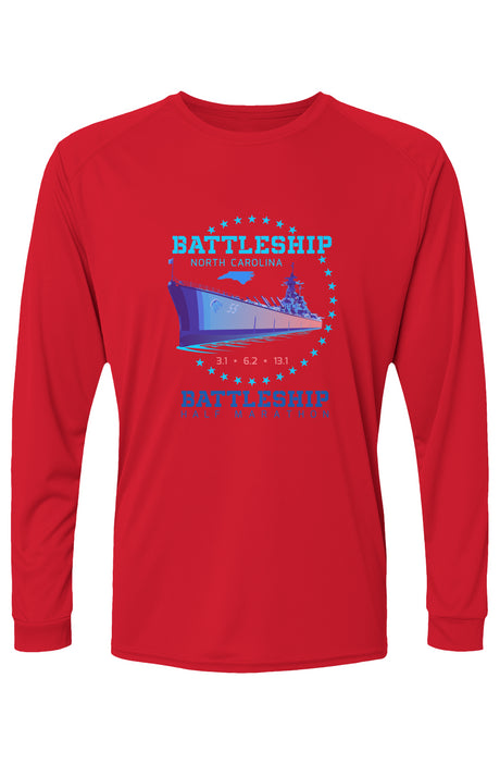 Battleship Half Marathon Islander L/S Performance Tee w/ UPF 50+
