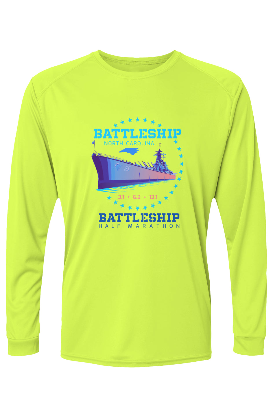 Battleship Half Marathon Islander L/S Performance Tee w/ UPF 50+