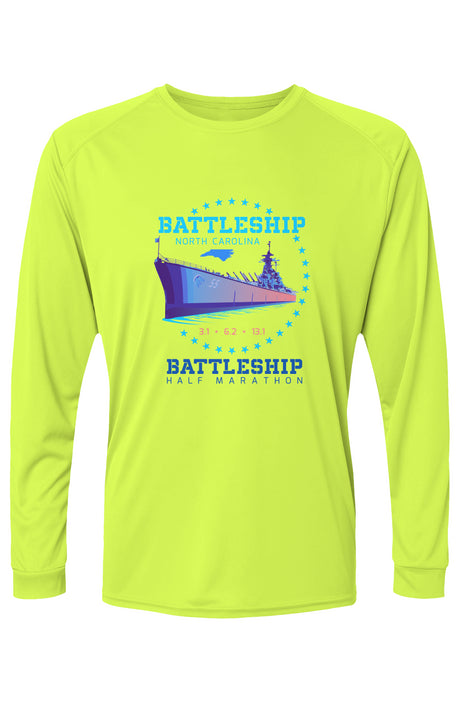 Battleship Half Marathon Islander L/S Performance Tee w/ UPF 50+