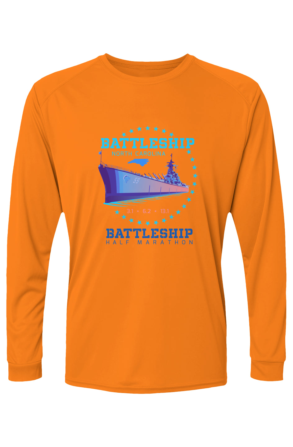 Battleship Half Marathon Islander L/S Performance Tee w/ UPF 50+