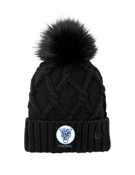 Hoggard Vikings Football Faux Fur Pom Beanie
