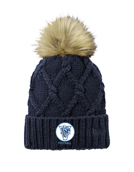 Hoggard Vikings Football Faux Fur Pom Beanie
