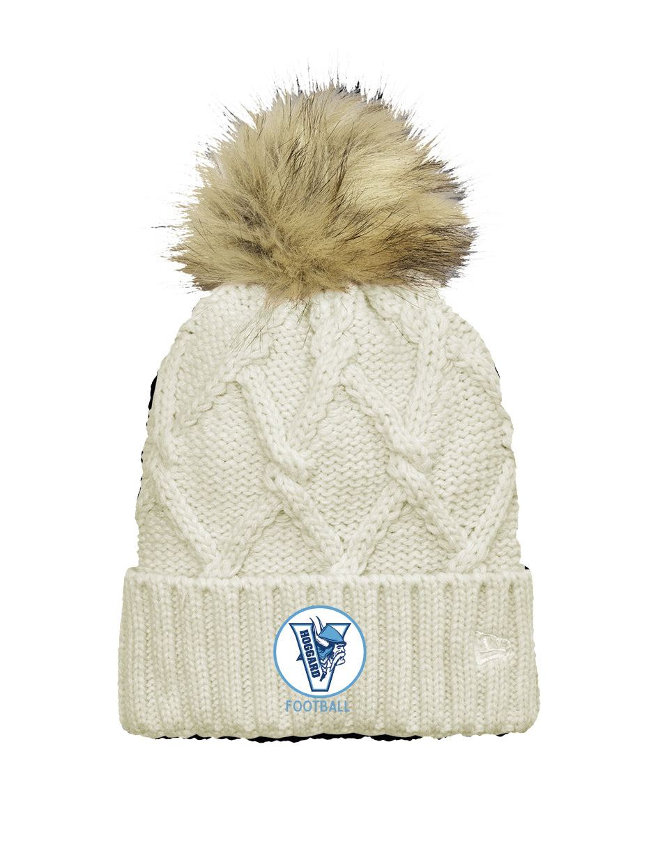 Hoggard Vikings Football Faux Fur Pom Beanie