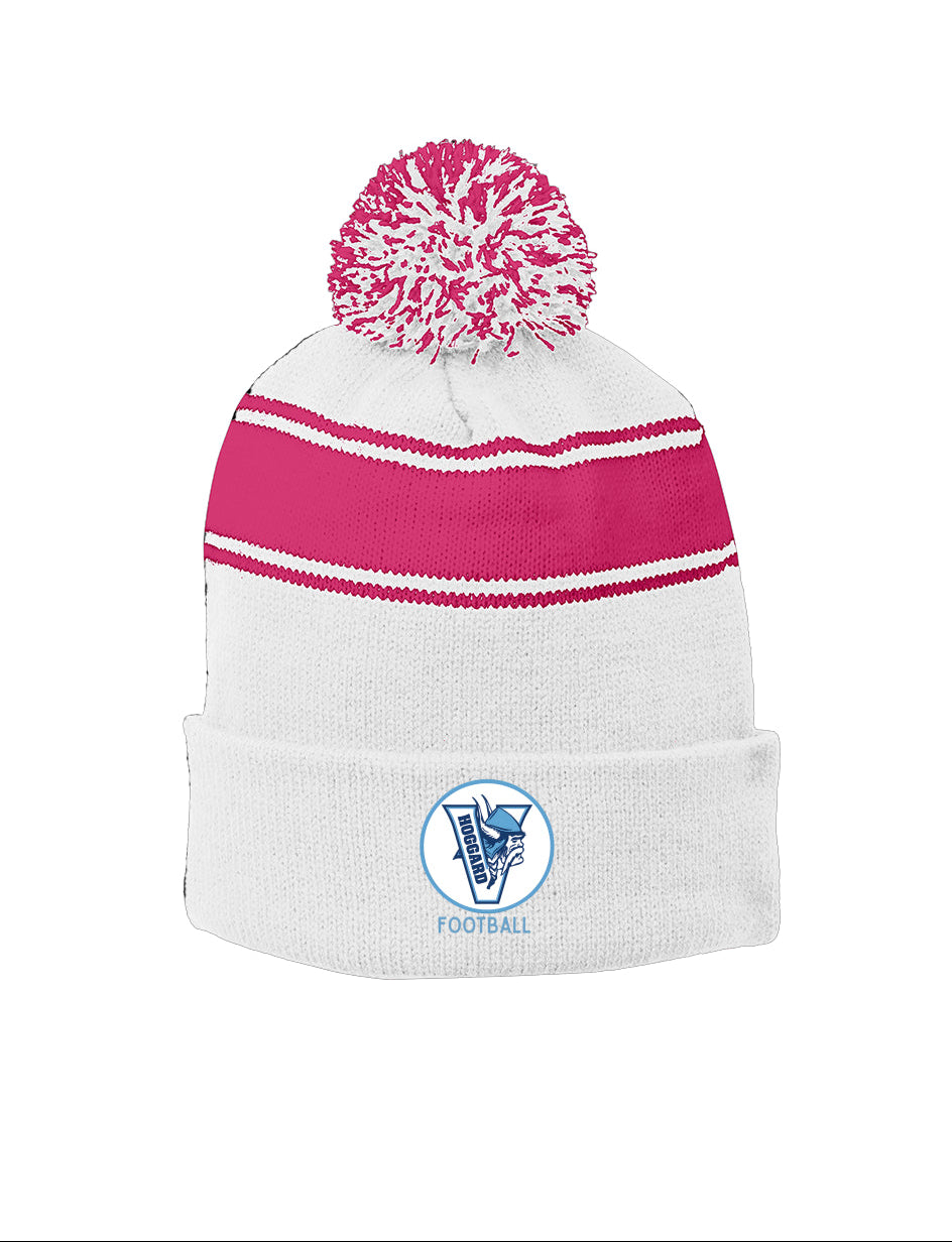 Hoggard Vikings Football Stripe Pom Beanie