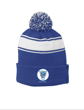Hoggard Vikings Football Stripe Pom Beanie