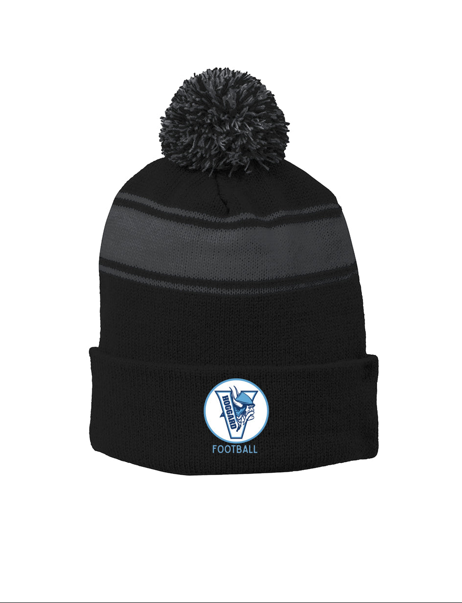 Hoggard Vikings Football Stripe Pom Beanie