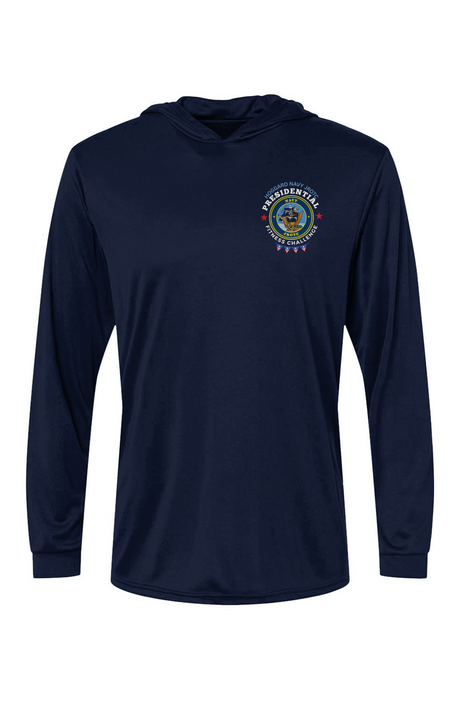 Hoggard Navy JROTC Presidential Fitness Challenge Bahama Hooded L/S Tee w/ UPF 50+