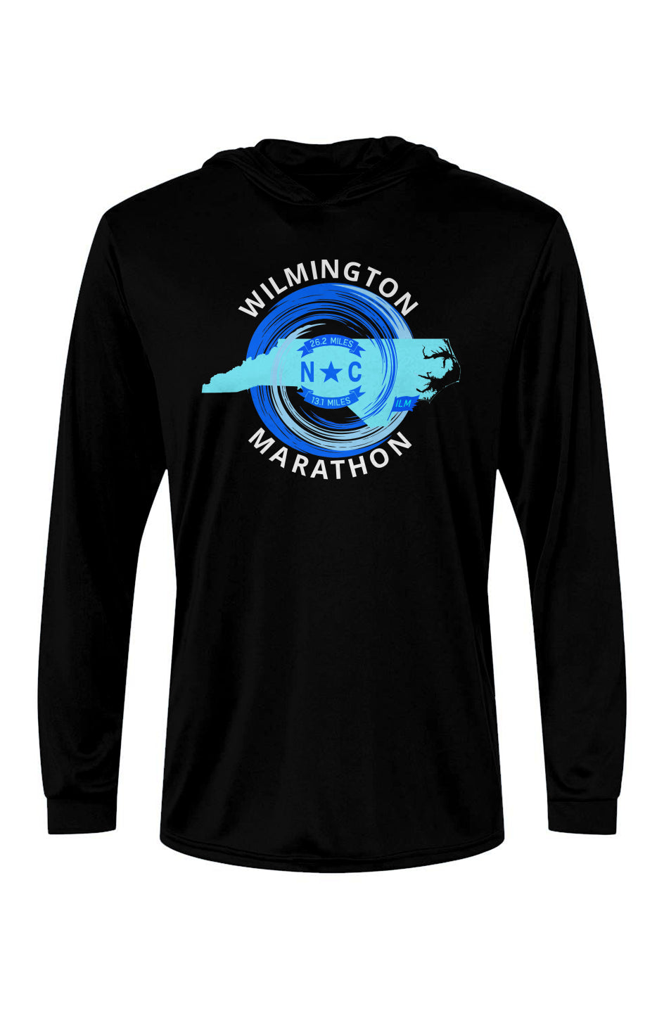 Wilmington Marathon Bahama Hooded L/S Performance Tee w/ UPF 50+
