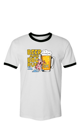Beer and BBQ 5K Run Ringer Tee