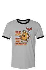 Beer and BBQ 5K Run Ringer Tee