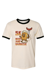 Beer and BBQ 5K Run Ringer Tee