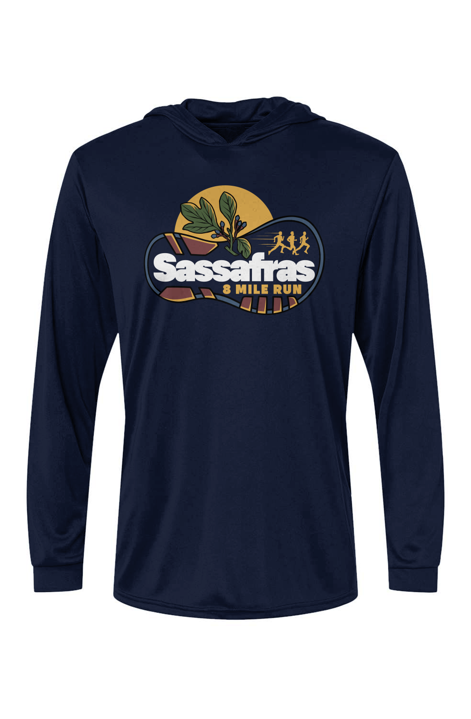 Sassafras 8 Mile Road Race Bahama Hooded L/S Performance Tee