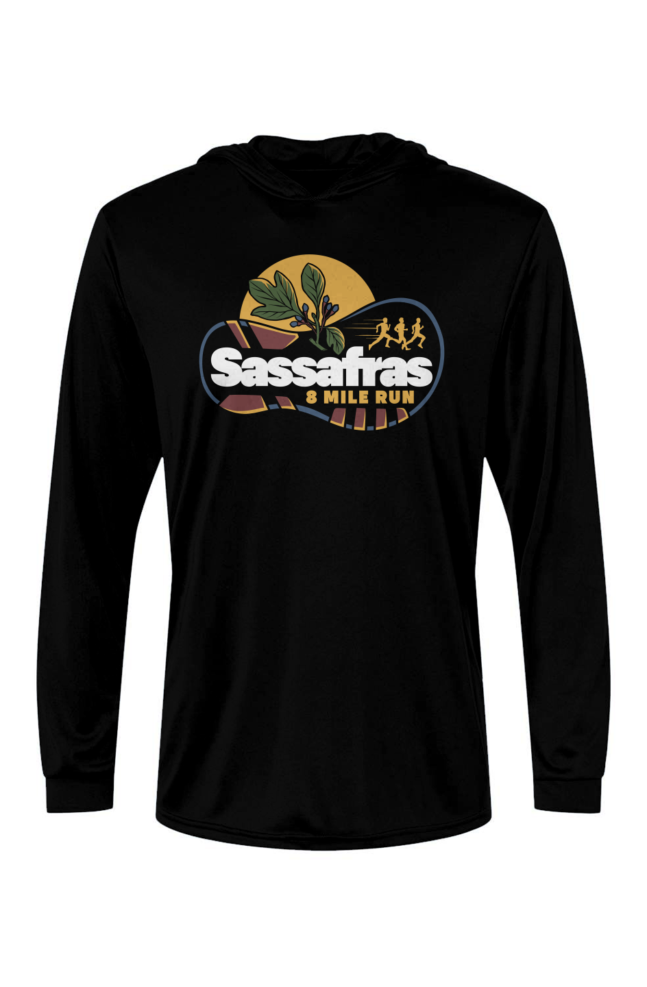 Sassafras 8 Mile Road Race Bahama Hooded L/S Performance Tee