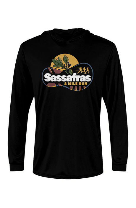 Sassafras 8 Mile Road Race Bahama Hooded L/S Performance Tee