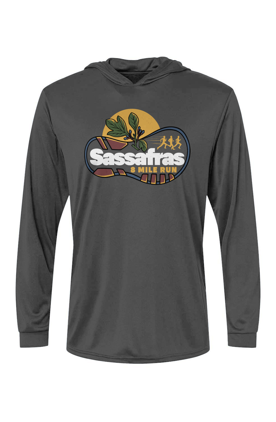 Sassafras 8 Mile Road Race Bahama Hooded L/S Performance Tee