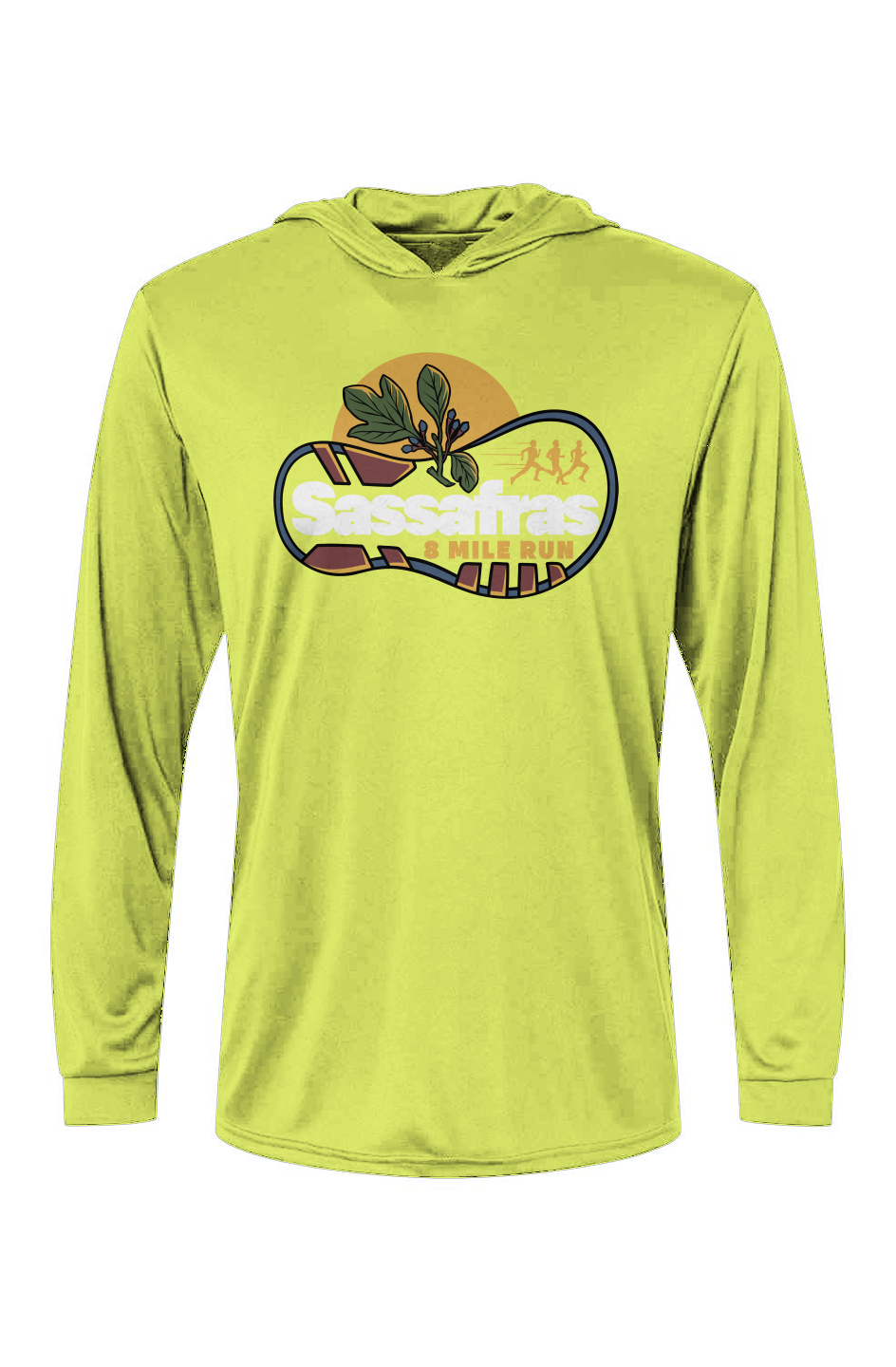 Sassafras 8 Mile Road Race Bahama Hooded L/S Performance Tee