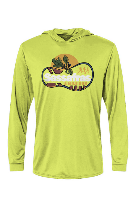 Sassafras 8 Mile Road Race Bahama Hooded L/S Performance Tee