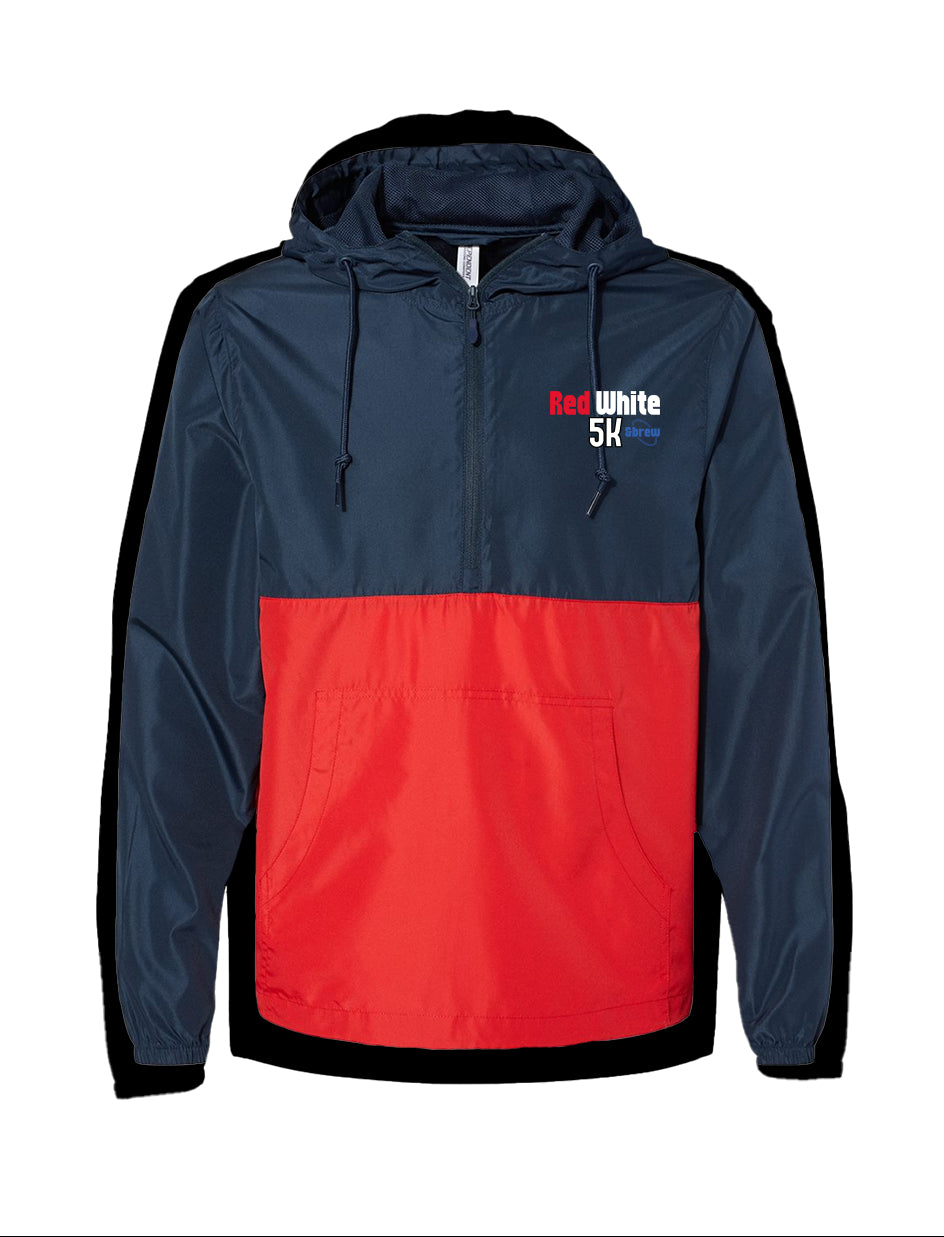 Red White & Brew 5K Lightweight Quarter Zip Pullover Windbreaker