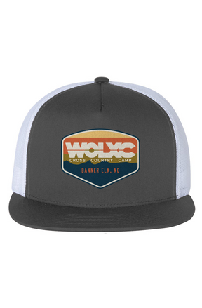 WOLXC Cross Country Camp White Mesh Five-Panel Trucker Cap