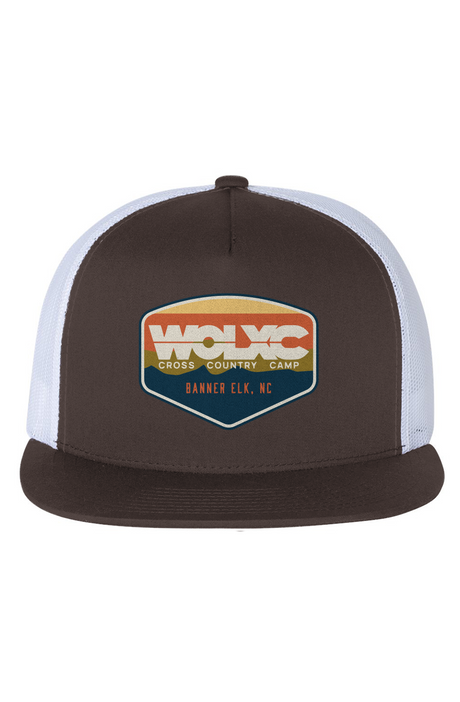 WOLXC Cross Country Camp White Mesh Five-Panel Trucker Cap