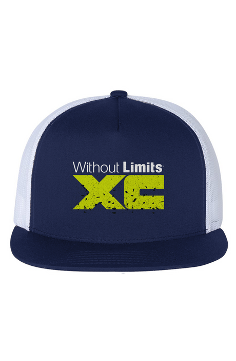 WOLXC Cross Country Camp White Mesh Five-Panel Trucker Cap