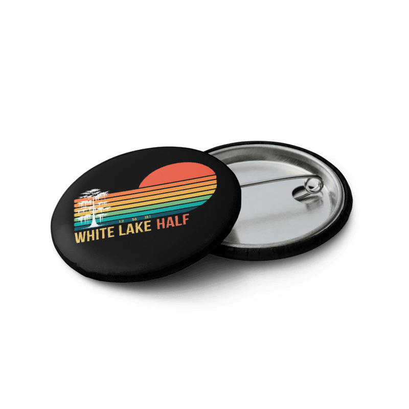 White Lake Half Race Bib Button Pins - Set of 5