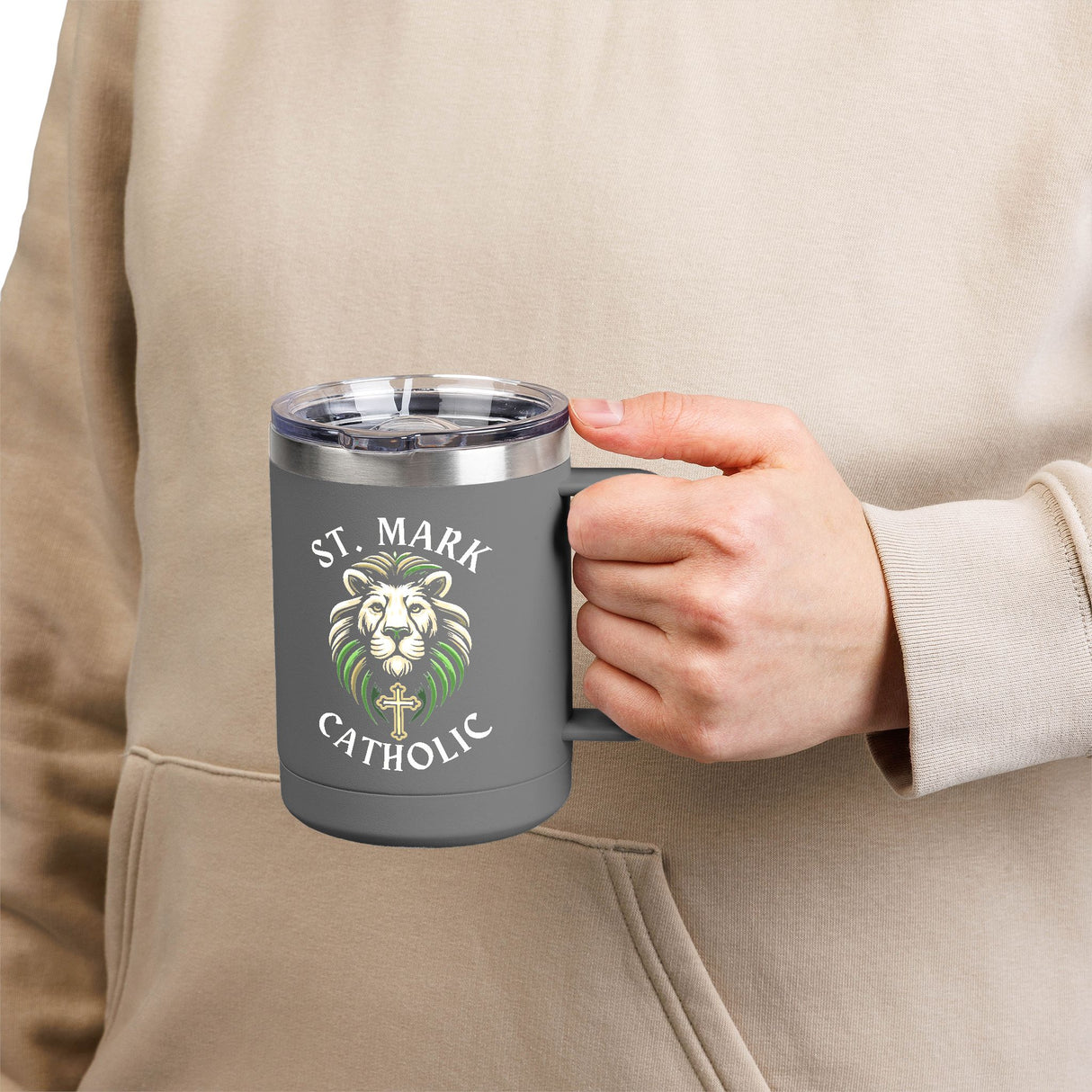 St. Mark Catholic Coffee Mug Tumbler, 15 oz