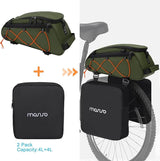 MOSISO Bike Rack Bag with 2 Removable Panniers, Waterproof Bike Trunk Cooler Storage Handbag Insulated Bicycle Rear Seat Pouch, Bicycle Storage Saddle Shoulder Bag Cycling Luggage Pouch, Army Green