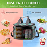 iknoe Large Foldable Cooler Bag, 8.5L Insulated Lunch Bag, Leakproof Lunch Cooler Tote with Multi-Bag Design Suitable for Beach, Picnic and Office Use, Nattier Blue 15-Can