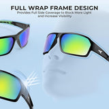 KastKing Chippewa Polarized Fishing Sunglasses, UV400 Protection Full Wrap Frame Sports Cycling Sunglasses, 1.0mm TAC Lenses
