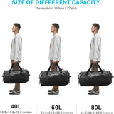 Gonex 40L 60L 80L Extra Large Waterproof Duffle Travel Dry Duffel Bag Heavy Duty Bag with Durable Straps & Handles for Kayaking Paddleboarding Boating Rafting Fishing