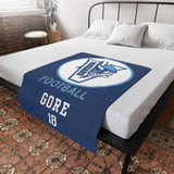 Hoggard Vikings Football Plush Fleece Blanket — Custom Name + Team Number